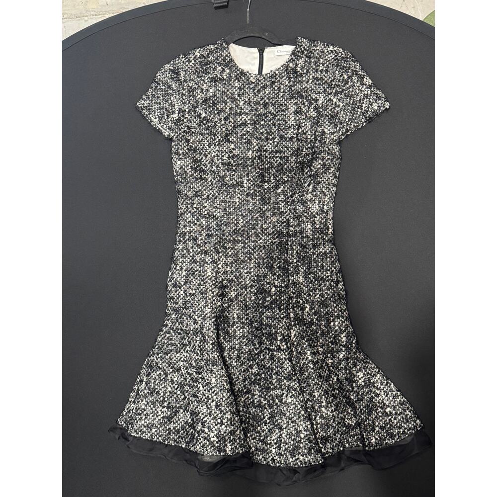 Christian Dior wool and mohair blend tweed dress
